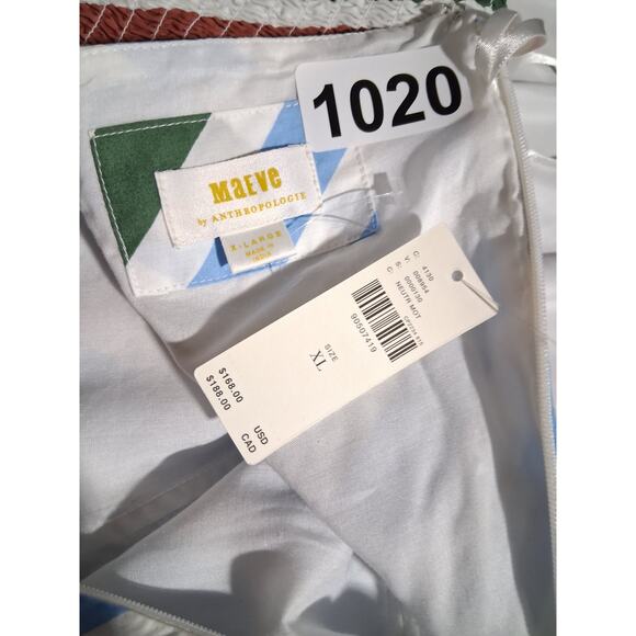 Anthropologie‎ Maeve Womens size XL Striped Coastal Beachy Halter Midi Sundress - Picture 7 of 9